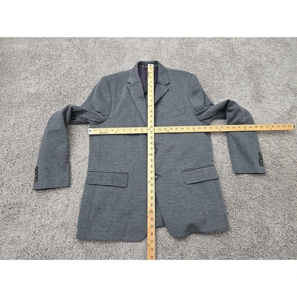 Ike‎ Behar Blazer Mens 42 Gray Knit Sport Coat Stretch Lined Lightweight Jacket